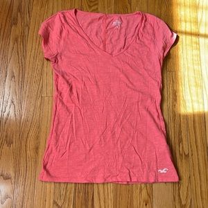 Hollister and Aero short sleeve tops. Pink/coral color.   Size small like new.